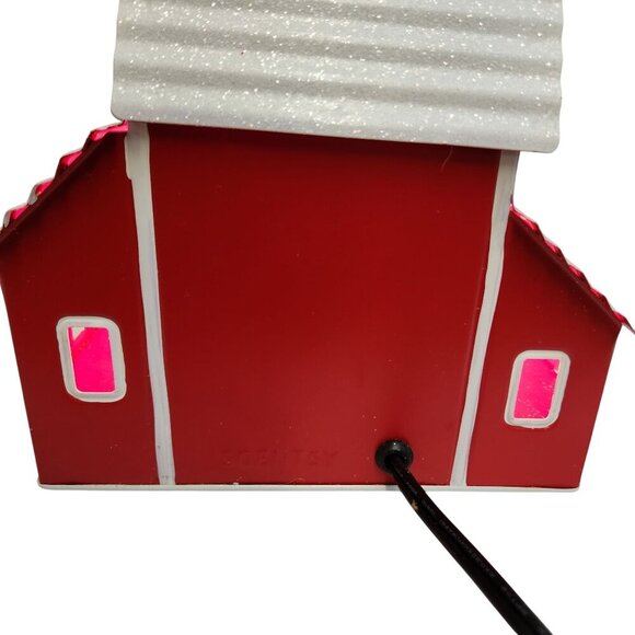 Scentsy Authentic Red Barn Wax Warmer With Light-Up Windows & Glittered Roof Des - Picture 10 of 12